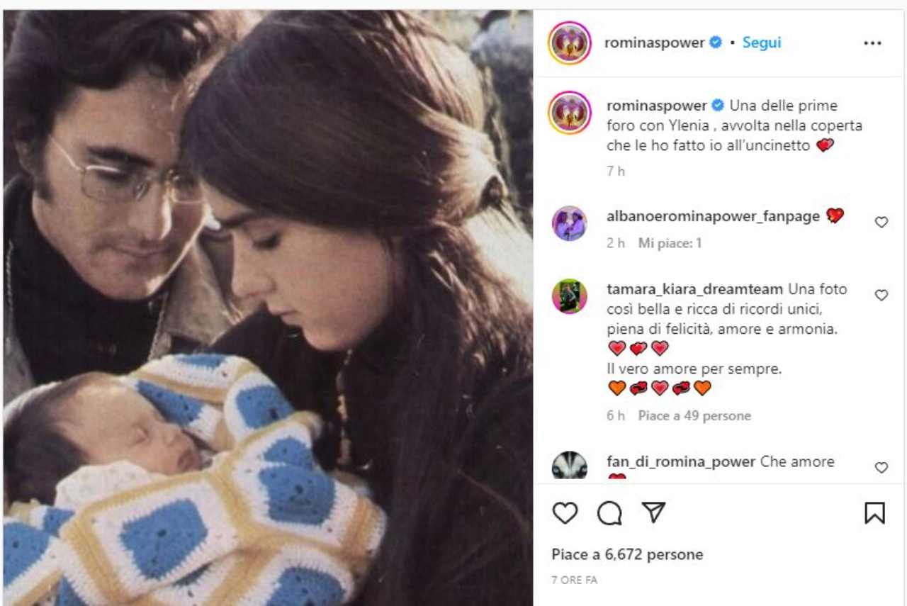 ylenia carrisi con al bano e romina su Instagram