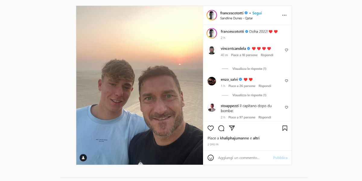 Francesco Totti e suo figlio