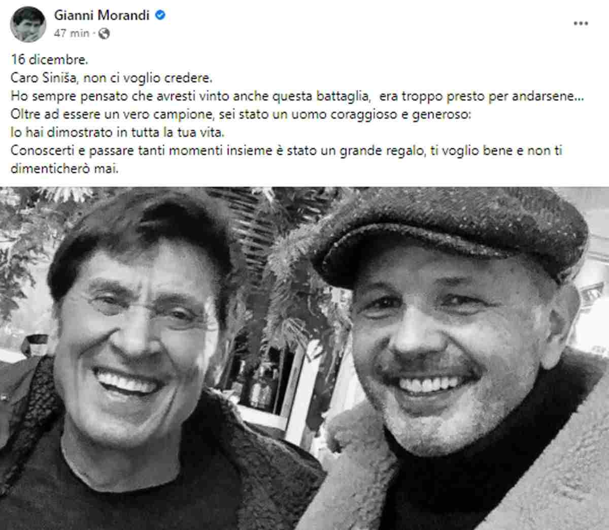 Gianni Morandi e Sinisa Mihajlovic