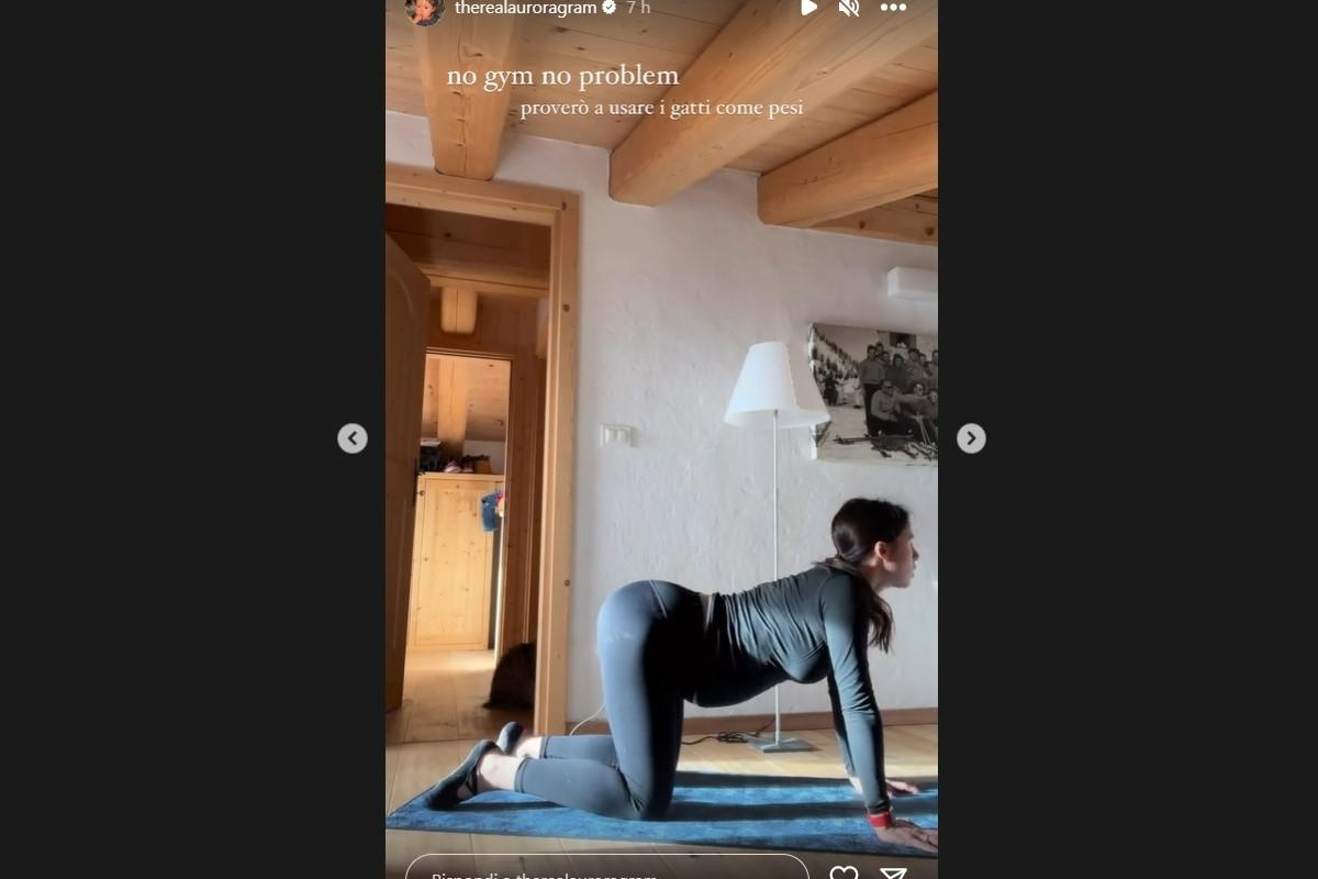 Aurora Ramazzotti instagram ginnastica gatti