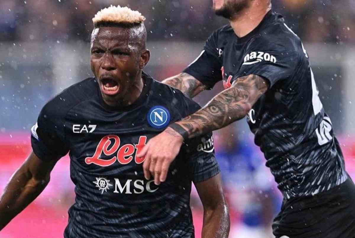 Napoli esultanza Osimhen Juventus