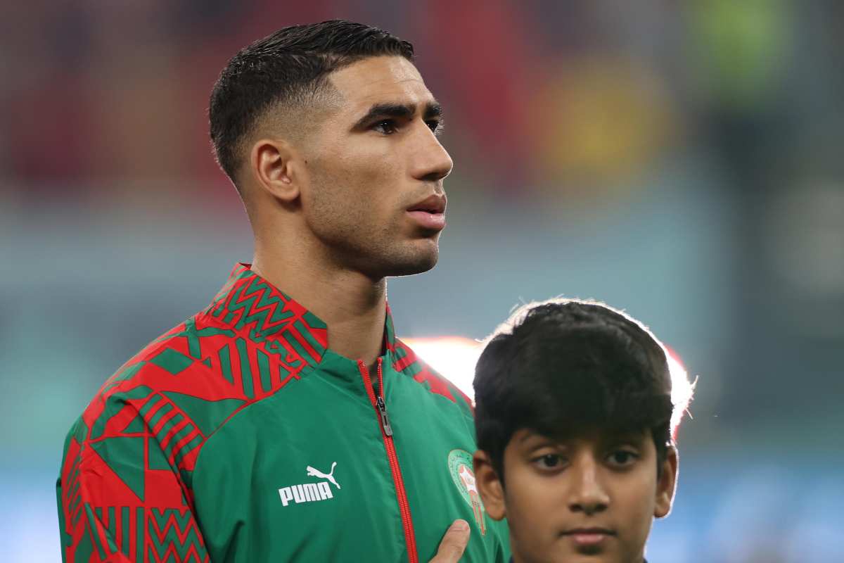 Hakimi in campo col Marocco