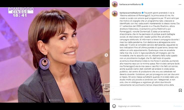 Barbara D'urso rabbia umiliazione Mediaset